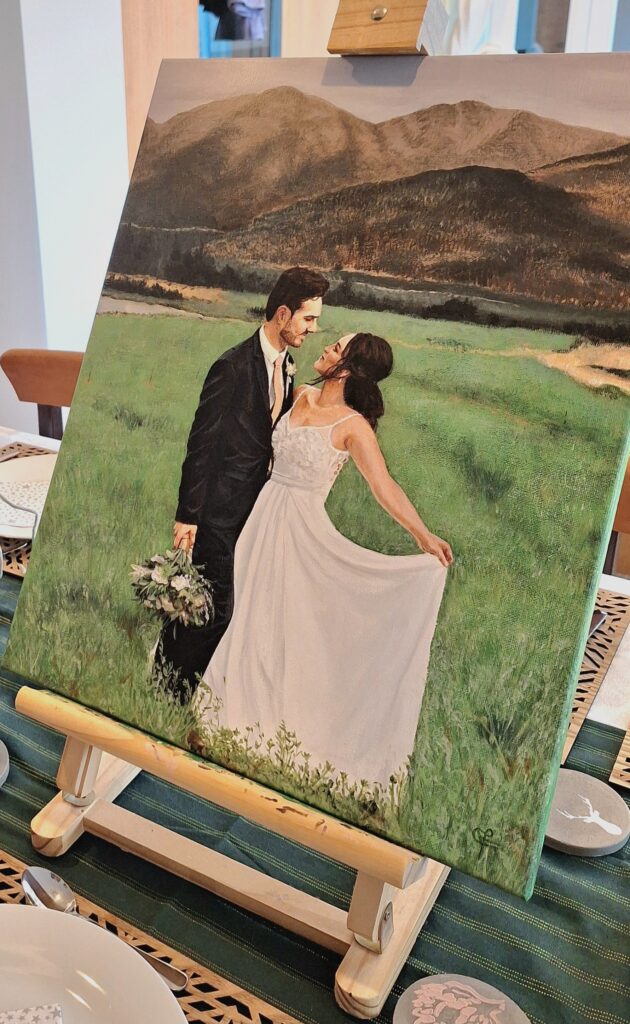 A & J - Painting displyed on easel