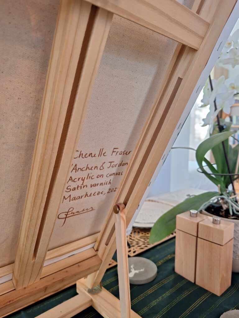 A & J - back of canvas