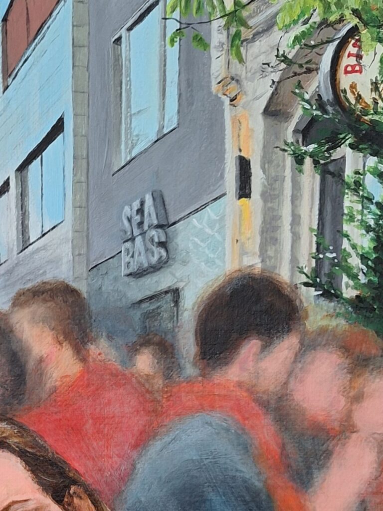 Koningsdag - details of architecture and crowd